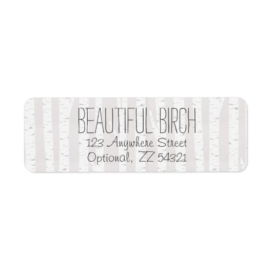 Rustikale Birkenholzbaume Trunks Rücksendeadresse (Vorne)