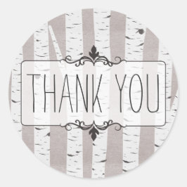 Rustikale Birkenwälder & Branchen Vielen Dank Runder Aufkleber