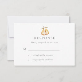 Rustikale Birnen-Hochzeitkarte RSVP