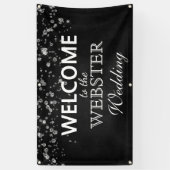 Rustikale Black Chalkboard Diamonds Elegante Hochz Banner (Vertikal)
