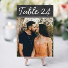 Rustikale Black Chalkboard Hochzeit Foto Tischnumm