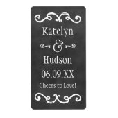 Rustikale Black Chalkboard Script Monogram Wedding (Vorne)