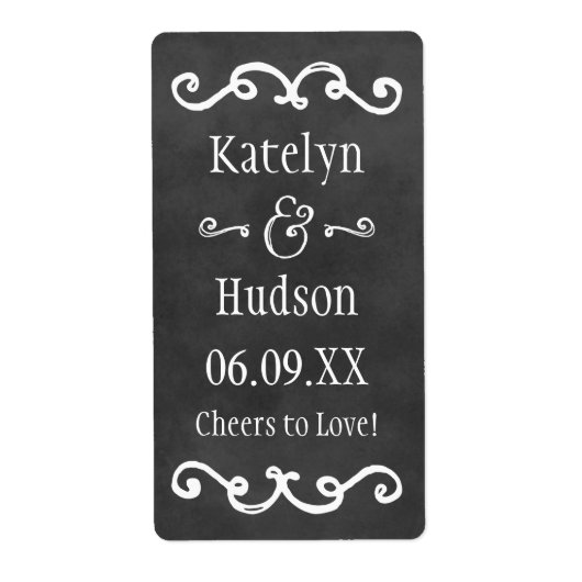 Rustikale Black Chalkboard Script Monogram Wedding (Vorne)