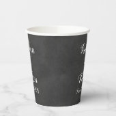 Rustikale Black Chalkboard Script Monogram Wedding Pappbecher (Links)
