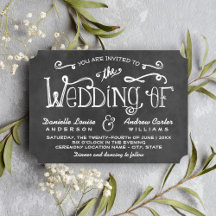 Rustikale Black Chalkboard Script Wedding