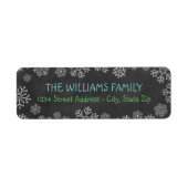 Rustikale Black Chalkboard Snowflake Rücksendeadre (Vorne)