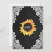 Rustikale Black Chalkboard Spitzen Sonnenblumen Ho Einladung (Rückseite)