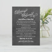 Rustikale Black Chalkboard Wedding Probe Einladung (Stehend Vorderseite)