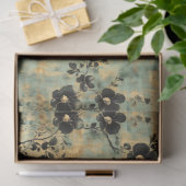 Rustikale Black & Ivory Wildblumen auf Sage Green Seidenpapier (Geschenk)