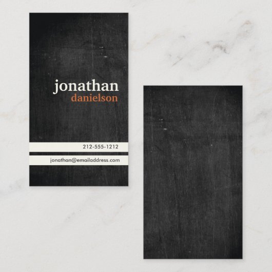 Rustikale Black Wood Business Card Visitenkarte (Vorne/Hinten)