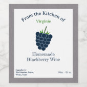 Rustikale BlackBerry Wein Flasche Etikett Aufklebe (Einzelnes Label)