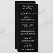 Rustikale Blacksmith-Kalligrafie-Schwarz-weiße Men Menükarte (Vorne/Hinten)