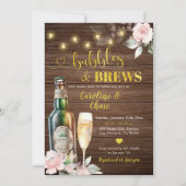 Rustikale Bläschen und Brause Paare Dusche Einladung (Vorderseite)