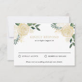 Rustikale, blasse Peonies Wedding RSVP (Vorderseite)