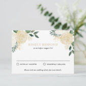 Rustikale, blasse Peonies Wedding RSVP Karte (Stehend Vorderseite)