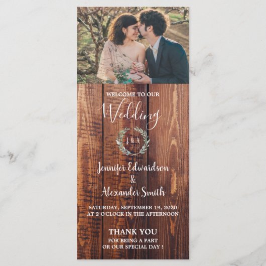 Rustikale Blätter auf Foto-Hochzeitskalender aus S Programm (Vorderseite)