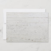 Rustikale Blätter auf Scheunenholz-Monogrammfoto H Einladung (Rückseite)