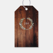 Rustikale Blätter aus Holz Hochzeit Begrüßung Geschenkanhänger (Rückseite)