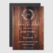 Rustikale Blätter aus Holz speichern die Daten Magneteinladung (Vorne/Hinten)