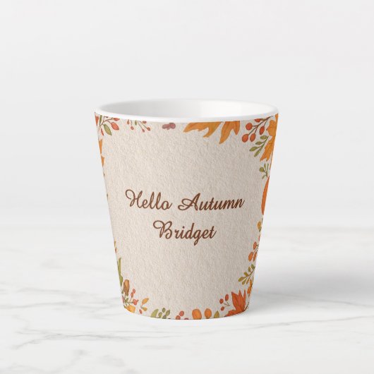 rustikale Blätter aus Holz und Bindemittel im Herb Milchtasse (Vorderseite)