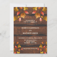 Rustikale Blätter aus rotem Braungold Herbst Hochz