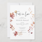 Rustikale Blätter aus Weinrost fallen in Liebe Bra Einladung (Vorderseite)