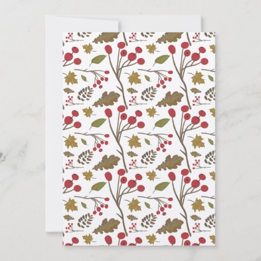 Rustikale Blätter Blätter Blätter Blätter Erntedan Einladung (Rückseite)