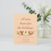 rustikale Blätter Erntedank bewegende Ankündigung Postkarte (Stehend Vorderseite)