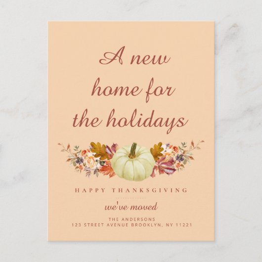 rustikale Blätter Erntedank bewegende Ankündigung Postkarte (Vorderseite)