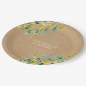 Rustikale Blätter für frische Wiesen Pappteller (Schrägansicht)