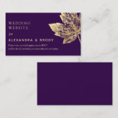 Rustikale Blätter für Lila und goldene Fohlen fall Begleitkarte (Vorne/Hinten)