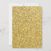 Rustikale Blätter Gold Glitzer Cross First Communa Einladung (Rückseite)