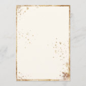 Rustikale Blätter Goldgrün Wasserfarbenprägung Einladung (Rückseite)