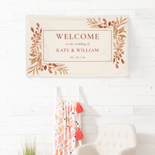 Rustikale Blätter Herbst Hochzeit im Herbst Willko Banner (Insitu)