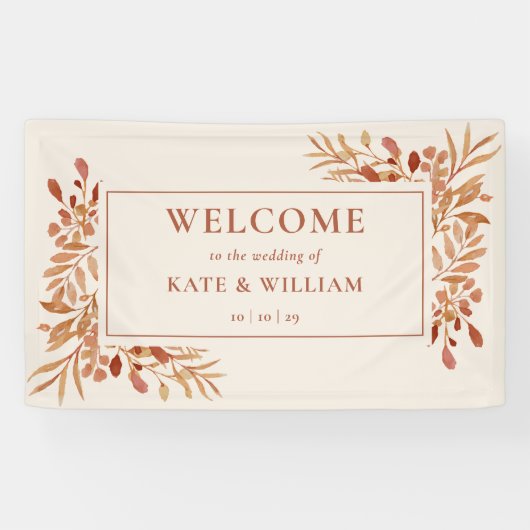 Rustikale Blätter Herbst Hochzeit im Herbst Willko Banner (Horizontal)