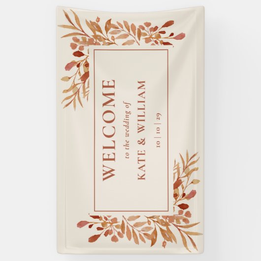 Rustikale Blätter Herbst Hochzeit im Herbst Willko Banner (Vertikal)