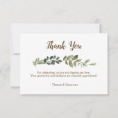 Rustikale Blätter Hochzeit Dankeschön Karte (Vorderseite)