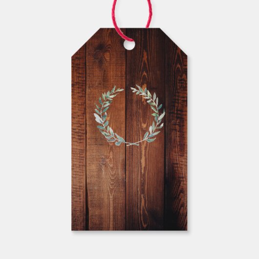 Rustikale Blätter Hochzeit Herzlich willkommen Geschenkanhänger (Rückseite)