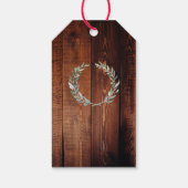 Rustikale Blätter Hochzeit Willkommenstasche Geschenkanhänger (Rückseite)