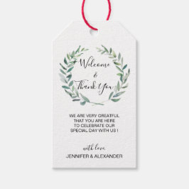 Rustikale Blätter Hochzeit Willkommenstasche Geschenkanhänger