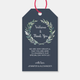 Rustikale Blätter Hochzeit Willkommenstasche Geschenkanhänger