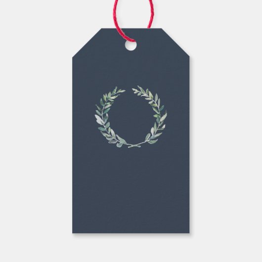 Rustikale Blätter Hochzeit Willkommenstasche Geschenkanhänger (Rückseite)