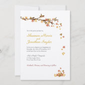 Rustikale Blätter Hochzeitsfeiern Einladung (Vorderseite)