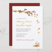 Rustikale Blätter Hochzeitsfeiern Einladung (Vorne/Hinten)