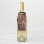 Rustikale Blätter Holz Danke für Ihre Hochzeit Flaschenanhänger (Auf Flasche)