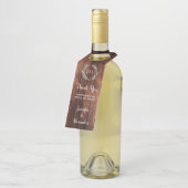 Rustikale Blätter Holz Danke für Ihre Hochzeit Flaschenanhänger (Angewinkelt)