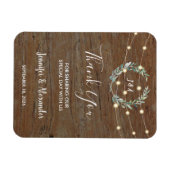 Rustikale Blätter Holz-Lichterkette Danke Hochzeit Magnet (Horizontal)