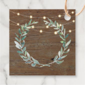 Rustikale Blätter Holz-Lichterkette Hochzeit Danke Geschenkanhänger (Rückseite)