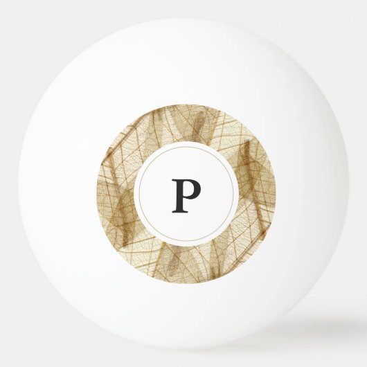 Rustikale Blätter in Beige Lace Tischtennisball (Vorderseite)