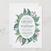 Rustikale Blätter Laurel Watercolor Wedding Einladung (Vorne/Hinten)